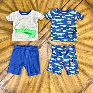 Carter's Blue and Gray Kids Pajama Sets with Alligator Print